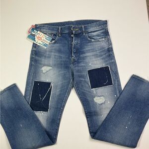 iSKO NEW Hi Waist Distressed Jeans Size 32 Tall